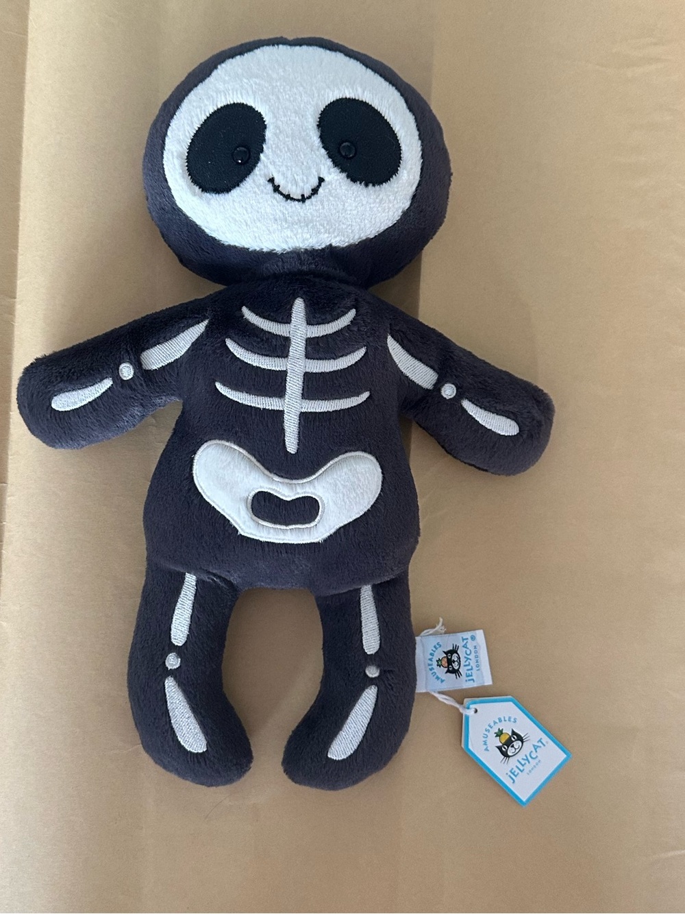 Jellycat Skeleton Bob BNWT Black and White Plush